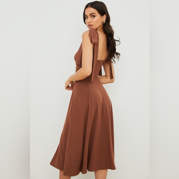 House of CB Alicia Cocoa Midi Sundress - Picture 4 of 7